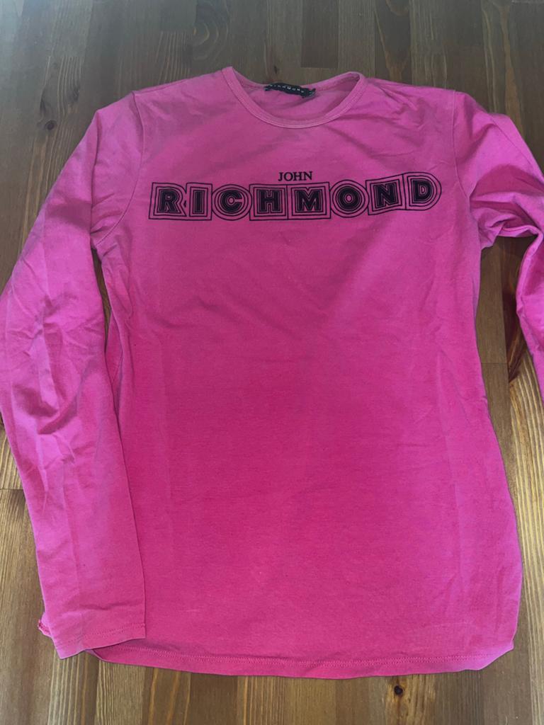 Roze John Richmond longsleeve voor meisje, maat 16 jaar, Ophalen of Verzenden, Gebruikt, Meisje, Shirt of Longsleeve